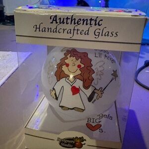 Charming Angel Holiday Ornament with Red Heart